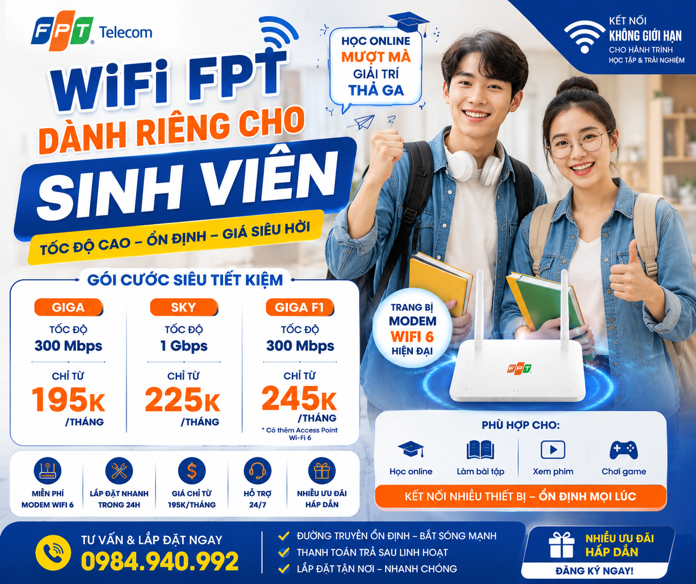 Lắp Wifi FPT Sinh Viên